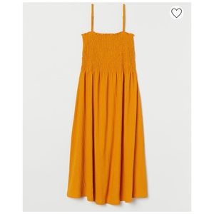 Dark yellow crinkled dress
